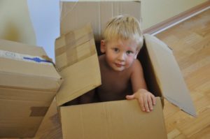 Little boy in a box