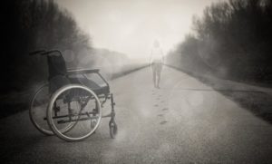Person walking from wheelchair